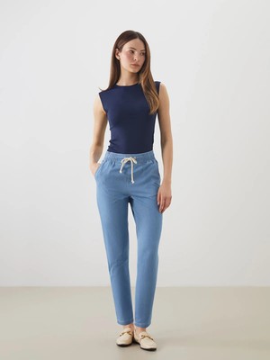 Lc Waikiki Yeni Sezon Beli Lastikli Paperbag Kadın Jean Pantolon