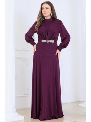 Esilanur Elisa Tesettür Abiye Mürdüm