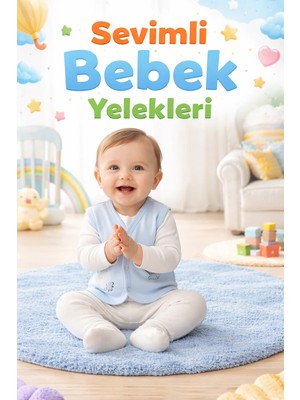 Almira Anne Bebek Mevsimlik Erkek Bebek Civciv Baskılı Mavi Yelek