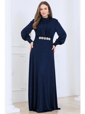 Esilanur Elisa Tesettür Abiye Lacivert
