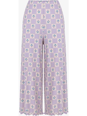 Penti Lila Ella Desenli Kapri Pijama Altı