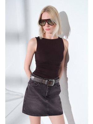 Domoda %100 Pamuk 5 Cep Denim Kot Kadın Jean Mini Etek @latina