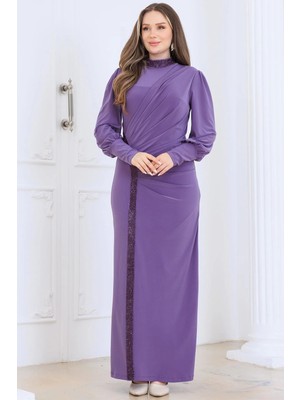 Esilanur Eleni Tesettür Abiye Lavanta