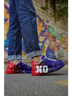 İsmiyle Al CH254 - Cbt Pittura Erkek Ayakkabı 441 Mavı / Kırmızı Yes