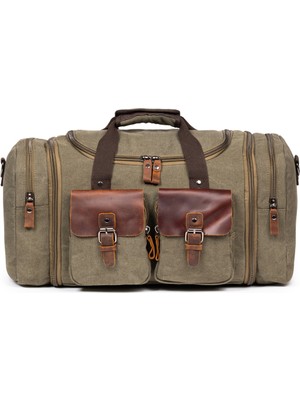 Necati Çanta Çift Körük Kanvas Seyahat ve Spor Çantası