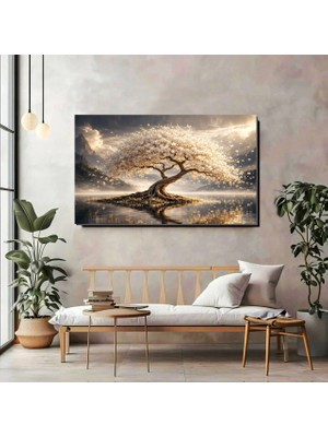 Artprinta Işıltılı Hayat Ağacı Kanvas Tablo – Doğal ve Büyüleyici Duvar Dekorasyonu