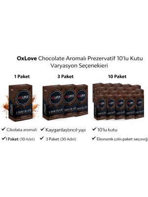 İsmiyle Al Oxlove Chocolate Aromalı Prezervatif 10'lu Kutu