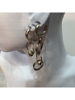 İz Jewel Iz Jewel 925 Ayar Gümüş Dorika Toplu Küpe