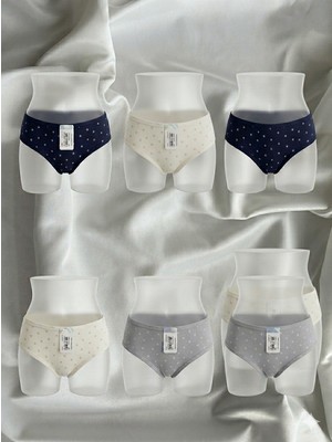 Berrak 11786 Pamuklu Yüksek Bel Bato Battal Beden Kadın Külot 6'lı Paket