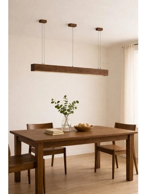 Aysem Wood Ahşap Avize Rustik Dekoratif  Yemek Odası Salon Cafe Aydınlatma