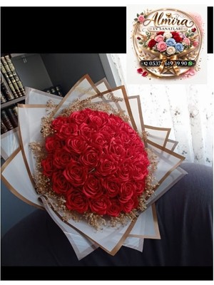 Solmayan Gül Buketi Kırmızı 41 Adet