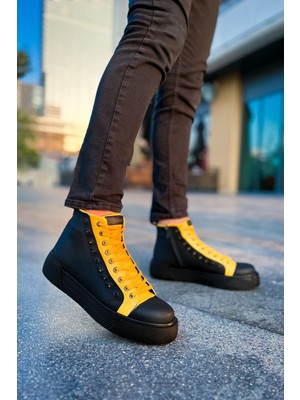 İsmiyle Al CH167 - Gst Blazer Erkek Bot Sıyah - Sarı