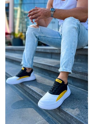 İsmiyle Al CH115 - Cbt Literide Erkek Ayakkabı Beyaz/sarı/sıyah