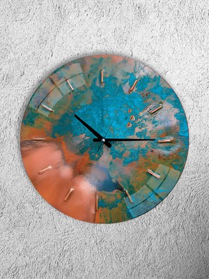 Olinpa Kırılmaz Cam Duvar Saati , Hem Tablo Hem Saat Yuvarlak Renkli Tasarım Ev Ofis Hediyesi