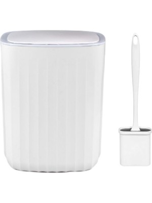 Geseus Sensörlü Otomatik Plastik Çöp Kovası 12 Litre + Duvara Asılabilir Beyaz Silikon Klozet Fırças - Oky