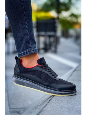 İsmiyle Al CH181 - Rrt Ipekyol  Erkek Ayakkabı Sıyah - Kırmızı