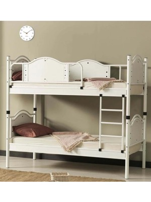 Missidea Avangard Lüks Motifli Metal Ranza & Karyola Seti Beyaz 90X190 cm