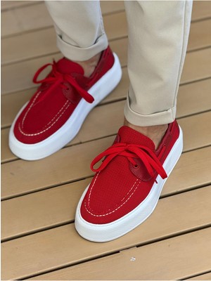 İsmiyle Al CH2602 - Triko Erkek Ayakkabı Kırmızı