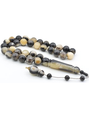 Murty99 Sistemli Küre Kesim Dev Boy Alacalı Koç Boynuzu Tesbih 12 mm