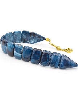 Murty99 Iri Taneli Hareli Lacivert Toz Kehribar Balık Tesbih 002