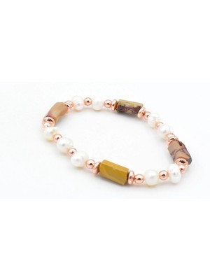 Murty99 Hakiki Doğal Inci ve Jasper Taşı Bileklik