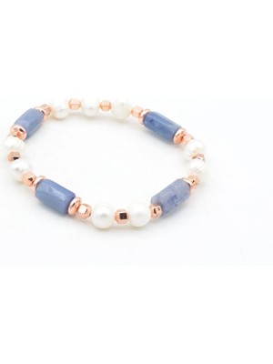 Murty99 Hakiki Doğal Inci ve Mavi Aventurin Taşı Bileklik