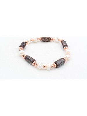 Murty99 Hakiki Doğal Inci ve Lal Garnet Taşı Bileklik