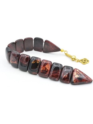 Murty99 Iri Taneli Hareli Kahverengi Toz Kehribar Balık Tesbih