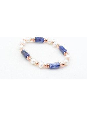 Murty99 Hakiki Doğal Inci ve Sodalit Taşı Bileklik