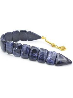 Murty99 Iri Taneli Hareli Koyu Lacivert Toz Kehribar Balık Tesbih 004