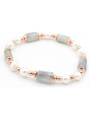Murty99 Hakiki Doğal Inci ve Labradorit Taşı Bileklik