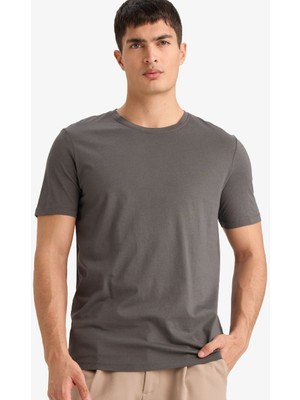 Defacto Erkek T-Shirt M6606AZ/AR212 Antracıte
