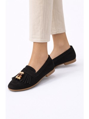 Dadwolf Süet Loafer Babet Boncuk Detaylı – Rahat Hafif Günlük Ayakkabı