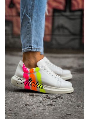 İsmiyle Al CH254 - Cbt Pittura Erkek Ayakkabı 501 Aloha Sarı Pembe Beyaz