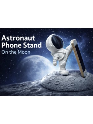 Antilop Astronot Telefon Standı – 3D Baskı Masaüstü Telefon Tutucu | Uzay Temalı Dekoratif Telefon Holder (Dayanıklı Pla)