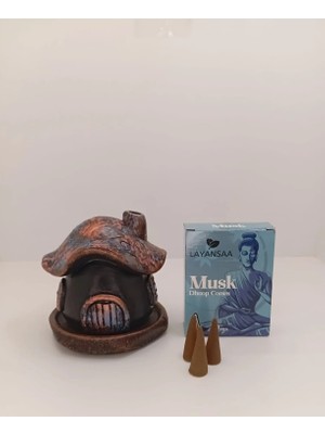 Tedi Sanat Mantar Ev Konik Tütsülük  Buhurdanlık (10 ADET MİSK TÜTSÜ HEDİYELİ)