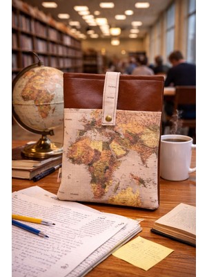 Talking Dreams Dünya Haritası Desenli Kitap Kılıfı