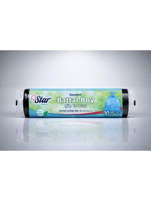 İsmiyle Al Star Plus Standart Battal Boy Çöp Torbası 75X90 cm 10 Adet Dayanıklı Büyük Boy Çöp Poşeti