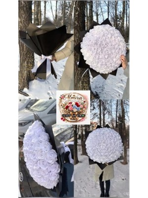 Solmayan Gül Buketi Beyaz