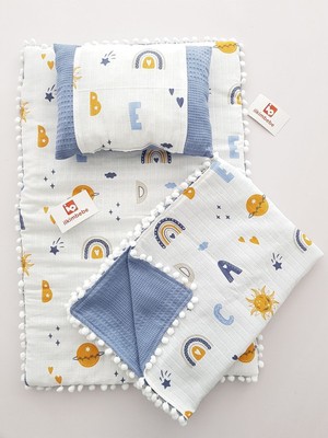 Özgürce Yumuşak Müslin Battaniyeli Bebek Alt Açma Takımı, Yatak ve Yastık Hediyeli