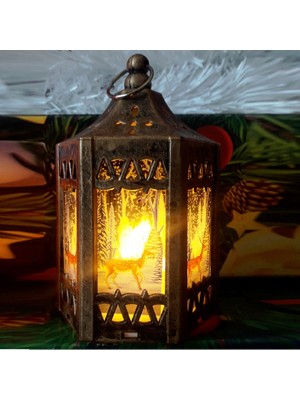 Oktay Sesal 6gen Noel Baba Geyiği Yılbaşı Feneri Noel Geyiği Gemici Feneri Işıklı Fener Yılbaşı Süsleri