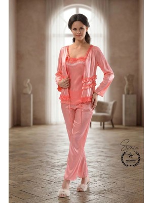 Svein #pijama Nar Çiçeği Kadın Pijama Takımı Rahat Ev Giyim Günlük ve Çeyizlik Nefes Alabilen Yumuşak