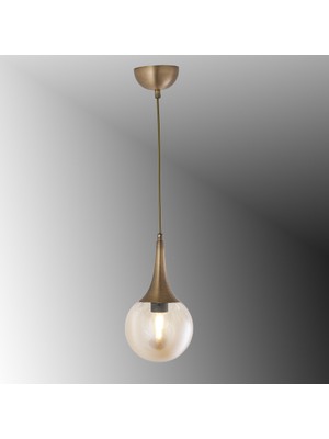 TT601-1-FULLESK Tt Aydınlatma Eskitme Kaplama Tekli Uzun Hunili Avize