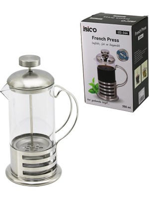 Go İthalat French Press Metal Kafes - Metal Kapak 350ML Cam Bitki Süzgeçi (784)