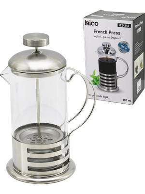Go İthalat French Press Metal Kafes - Metal Kapak 600ML Cam Bitki Süzgeçi (5250)