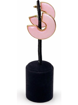 Pangu Lak Kaplama Akrilik Yarım Halka Küpe