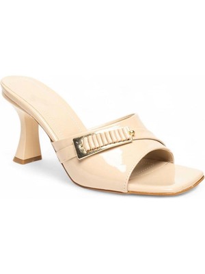 Hsc Bilişim Sief Bej Rugan Topuklu Terlik