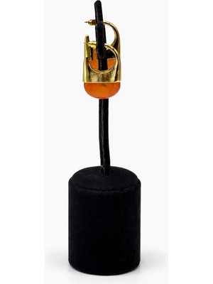 Pangu Altın Renk Lak Kaplama Yarım Kubbe Akrilik Küpe