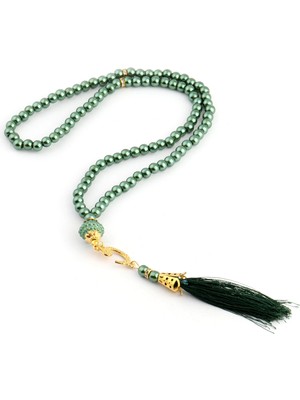 Begün 10 Adet Plastik Inci Vavlı Püsküllü Tesbih 99 Lu Namaz Tesbihi Hac Umre Mevlüt Hediyelik Çeyiz Dağıtmalık