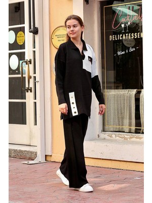 Hsc Bilişim Kuş Gözü Triko Takım Siyah